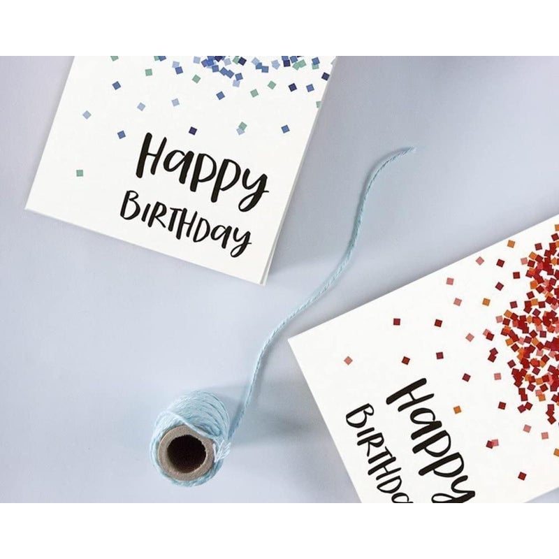 Paper Junkie Birthday Greeting Cards - 4 x 6-Inch, 48-Pack, Multicolor Confetti Design - Blank Inside with Envelopes for Party & Business - Image 2
